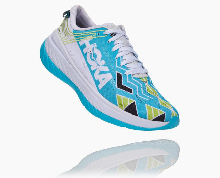 Hoka One One Running Shoes Mens Blue/White - Ironman Kona Carbon X - 07956YKGD